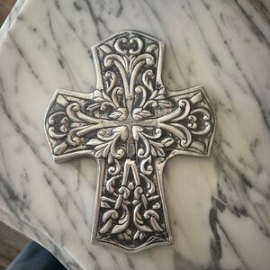 Elegant Silver Wall Cross Decor